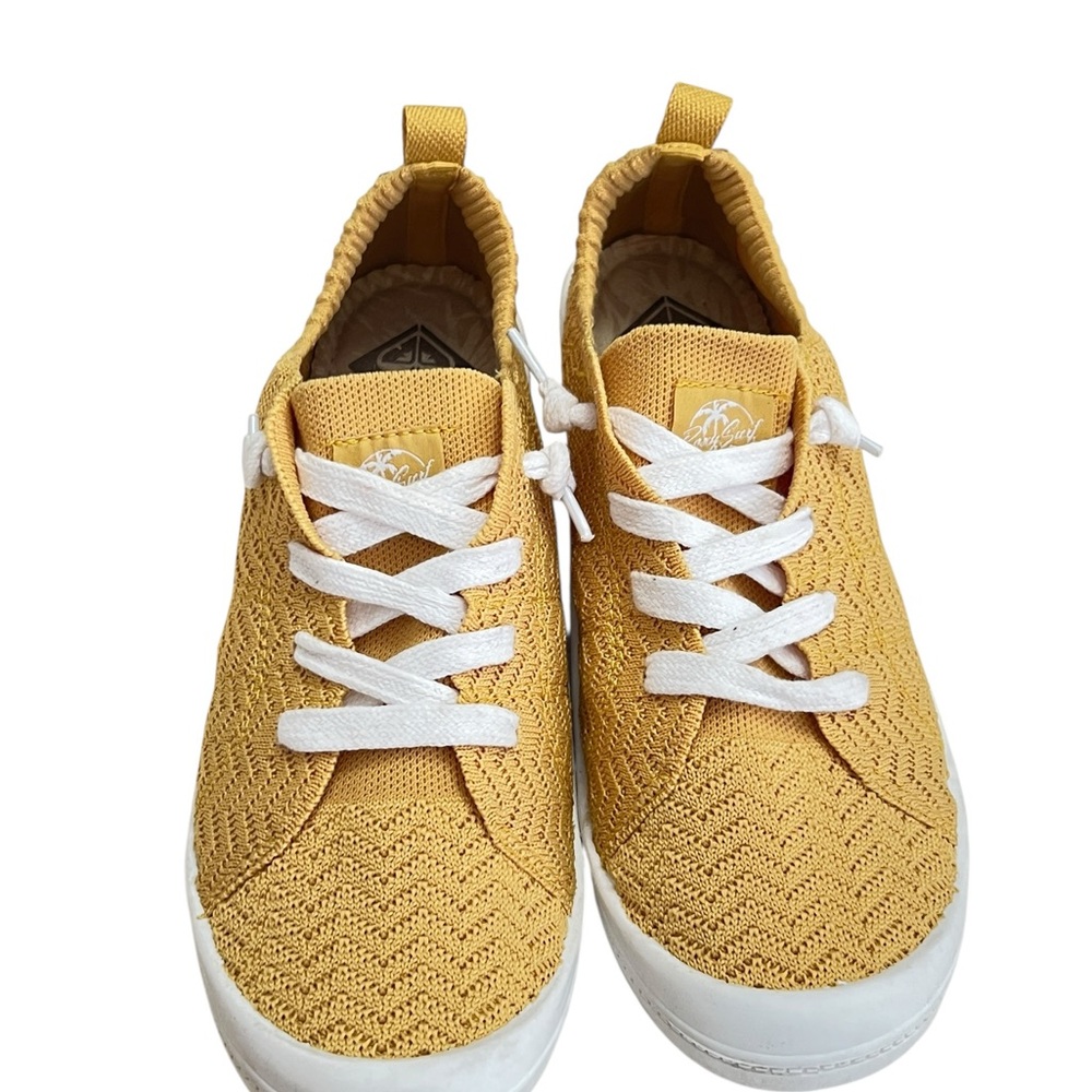 Roxy Bayshore Knit III Mustard Yellow Slip On Sneakers Size 8.5 - Picture 2 of 8